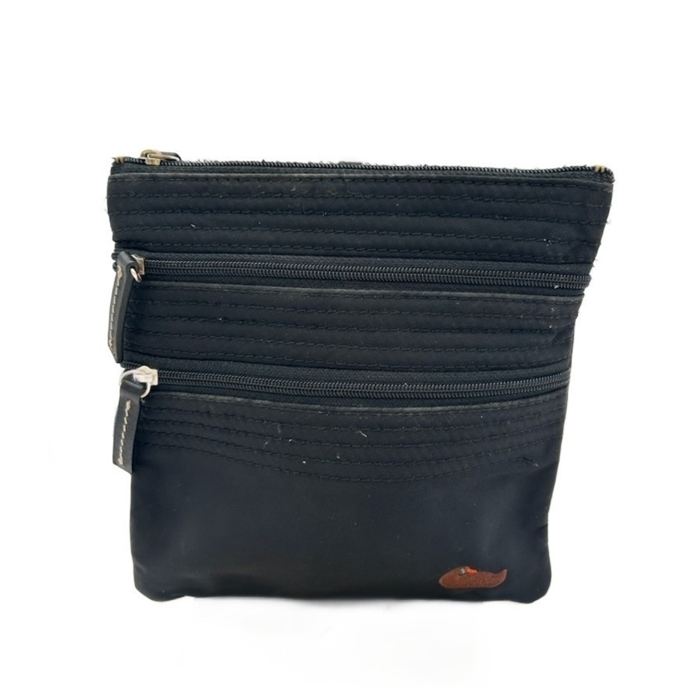 Dooney & Bourke Black Nylon Crossbody Bag Triple Zip Pocket Travel Purse